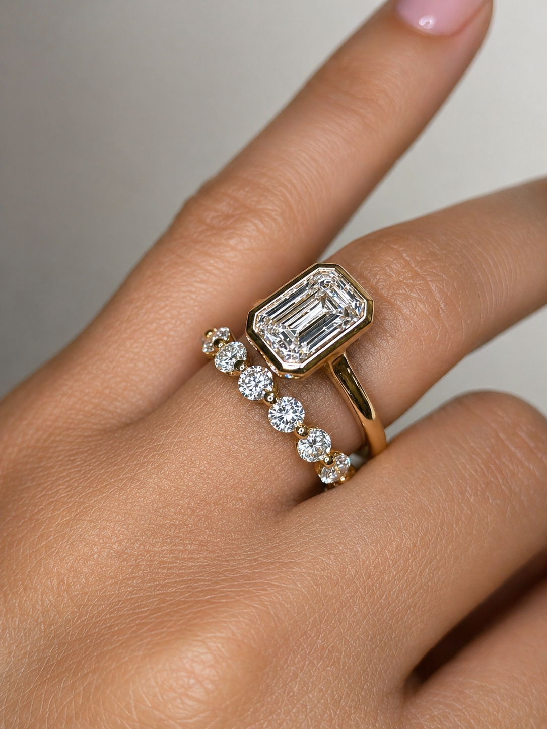 1.46 Carat Round Diamond Shared Prong Set Band